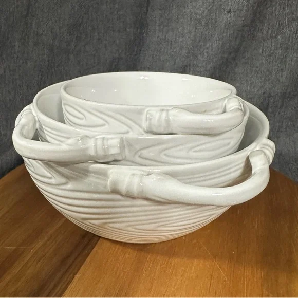 White Ceramic Bowls Set Temptations - Picture 8 of 13